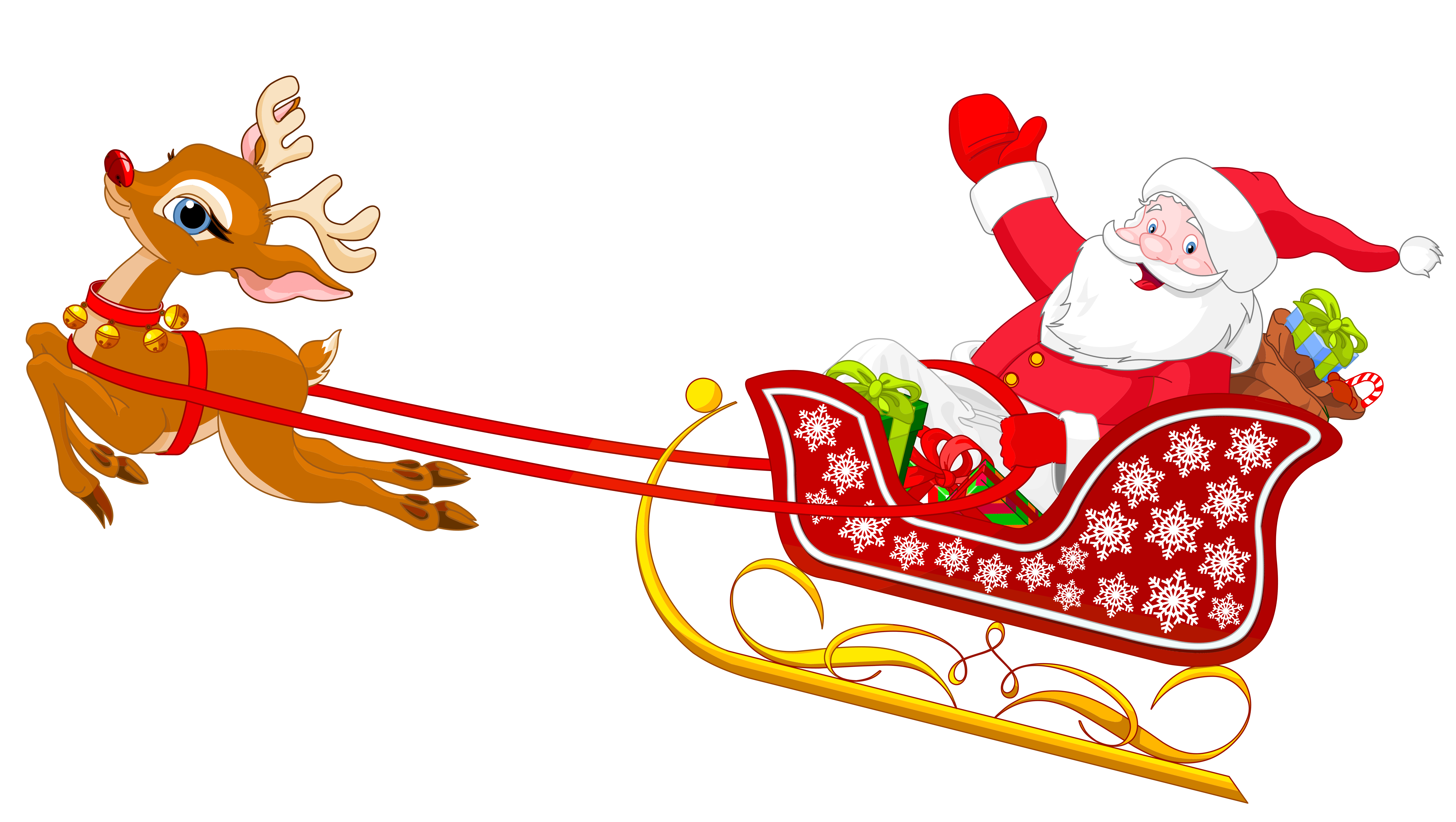 Reindeer clipart santa sleigh
