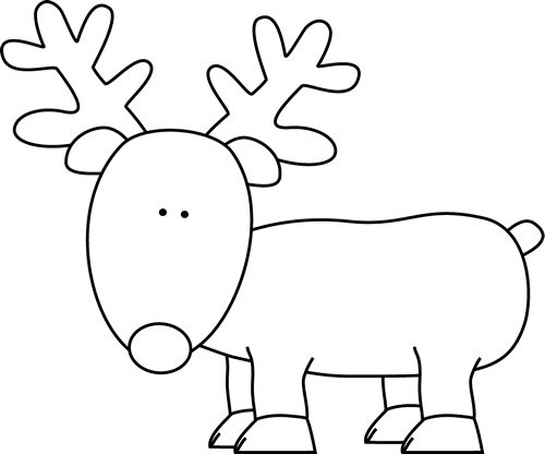Rudolph Reindeer Clipart Black And White