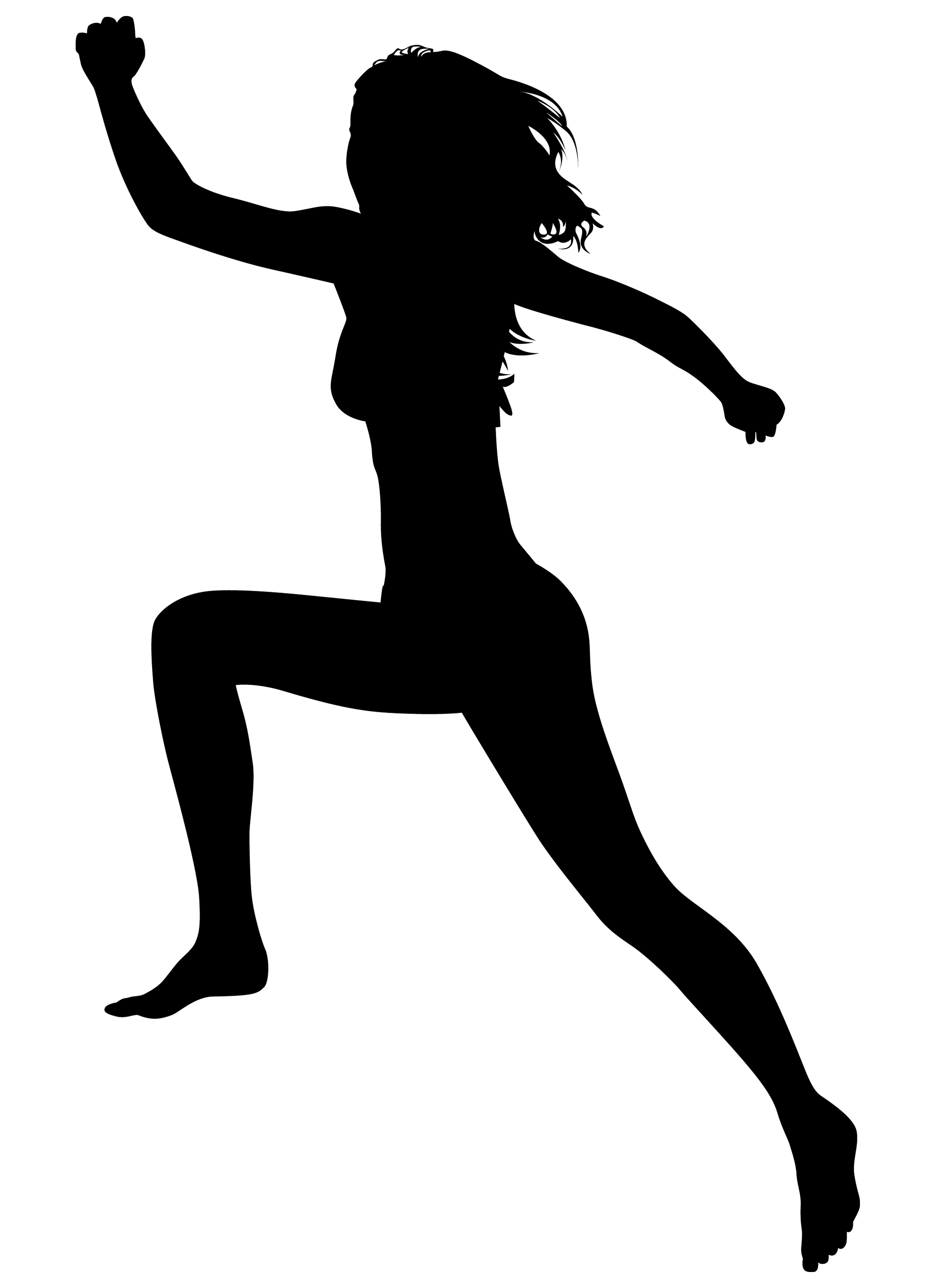 Girl running silhouette free clipart