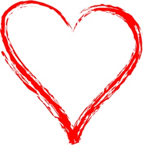 Heart Clipart Image A Clip Art Outline Of A Red Heart On A White 