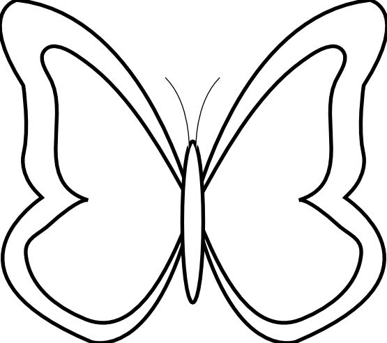 Butterfly Black And White Outline_700093