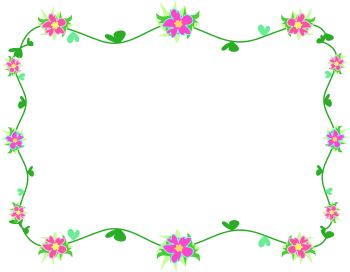 Flowering Vines Around in a Frame Royalty Free Clipart Image