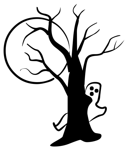 easy halloween tree drawing - Clip Art Library