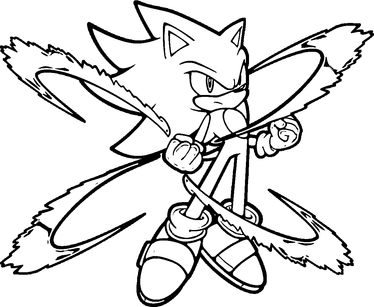 super sonic colouring pages - Clip Art Library