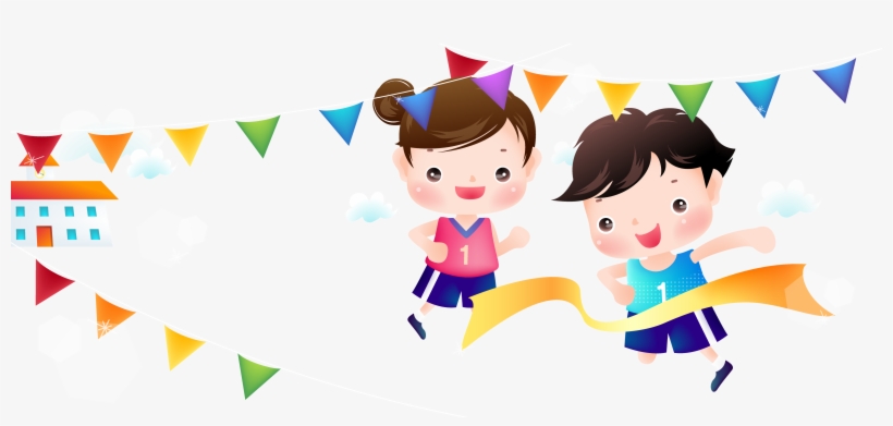 Kids Racing at School Sports Day - Fun & Energetic Celebration