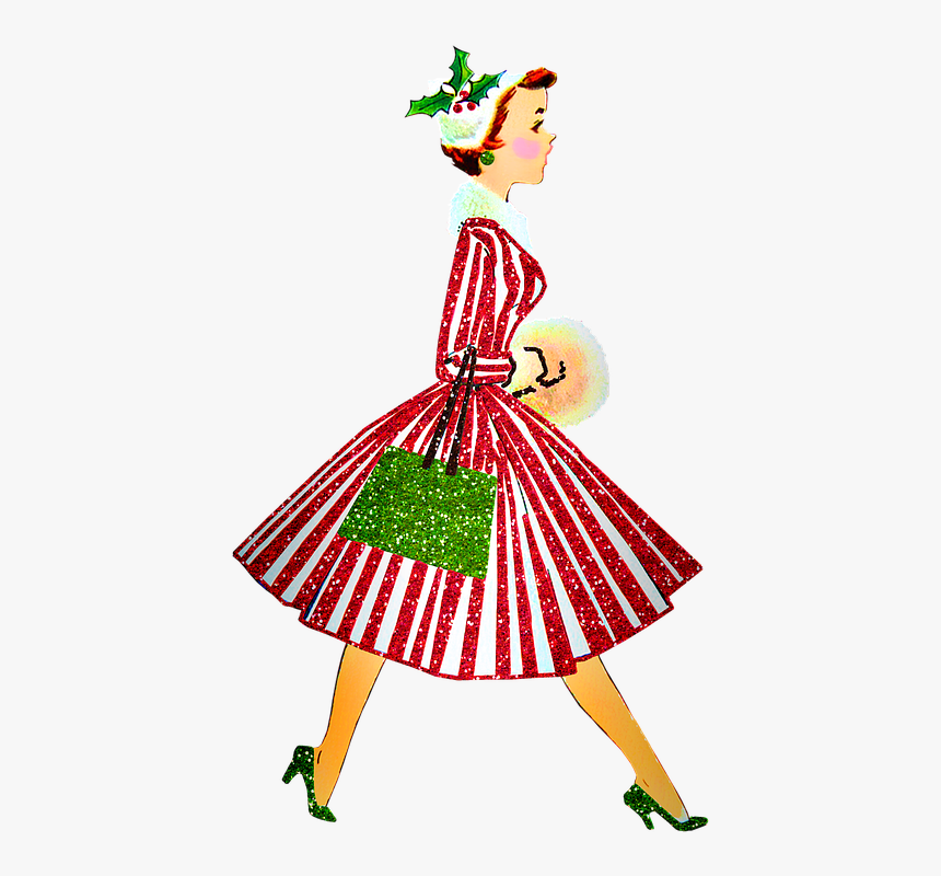 Lady Vintage Christmas Clip Art