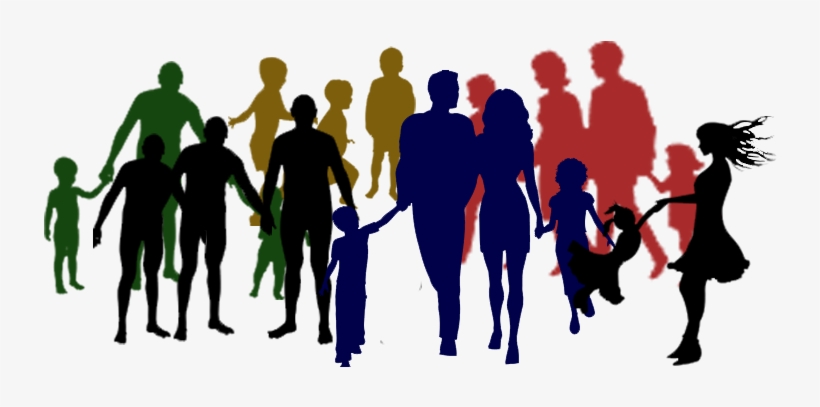 Diverse Families and Community Unity - Inclusive Human Silhouettes