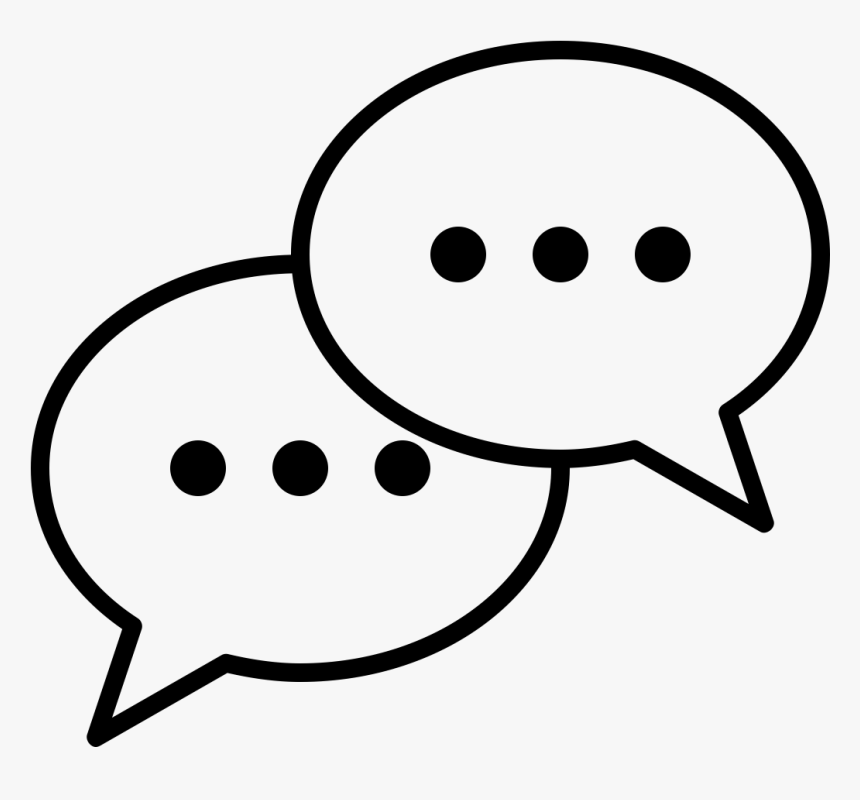 Two overlapping speech bubbles with ellipsis dots, symbolizing conversation or messaging.