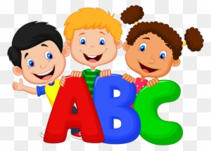 Kids Learning Alphabet - Fun Educational Illustration for Early Childhood