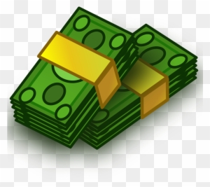 Stylized green stacks of cash bound with gold bands, representing money, savings, or financial success.