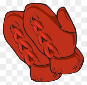 Red knitted mittens with braided pattern, illustrated in warm winter style.