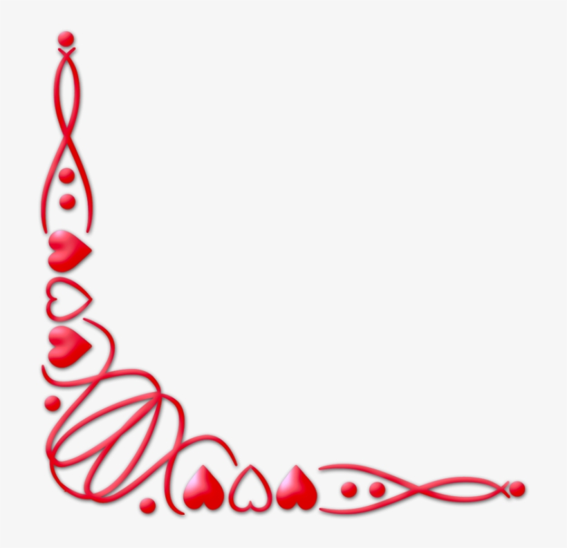 Romantic Red Corner Border Decor - Free PNG Clipart