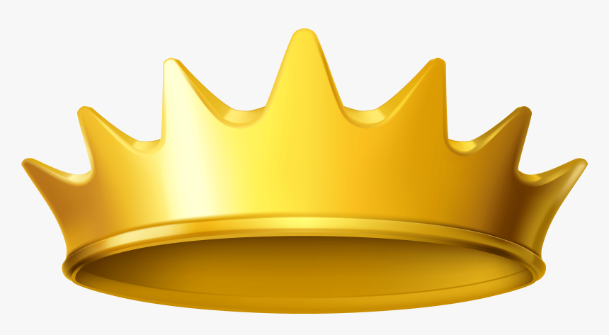 Shiny golden crown with seven pointed spikes, rendered in 3D on transparent background.