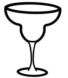 Margarita Glass Icon - Clean Line Art for Beverage & Cocktail Design