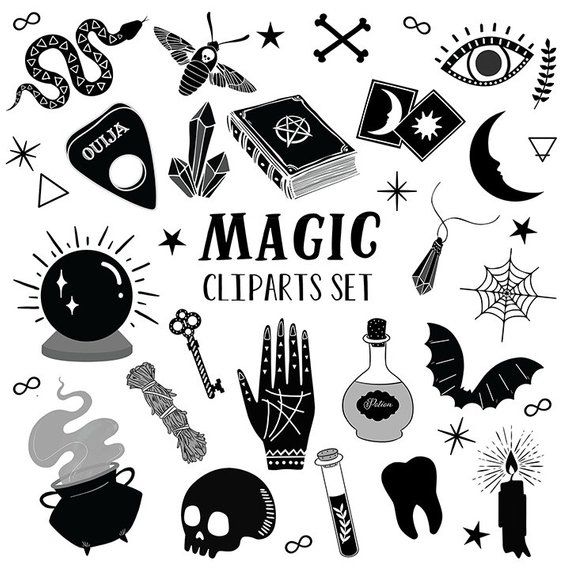 Magic Clipart Set - Witchcraft & Occult Illustrations for Designers