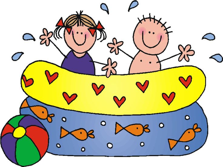 Kids Playing in Inflatable Pool Ring - Fun Summer Illustration