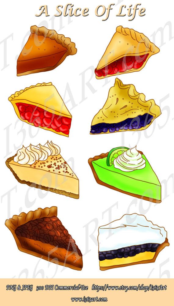 A Slice of Life - Illustrated Pie Clipart Collection for Commercial Use