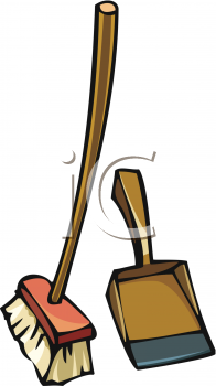 Broom and Dustpan Set - Cleaning Tools Illustration