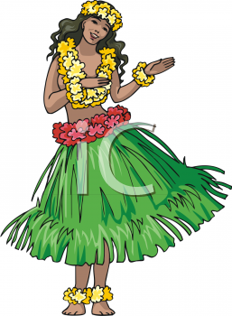 Traditional Hawaiian Hula Dancer Illustration | Cultural Artwork