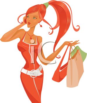 Fashionable Shopping Woman Illustration - Free Clipart for Retail & Lifestyle Sites