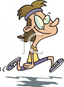 Fun Cartoon Runner Illustration for Fitness and Motivation Content