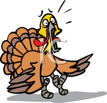 scared turkey clipart image