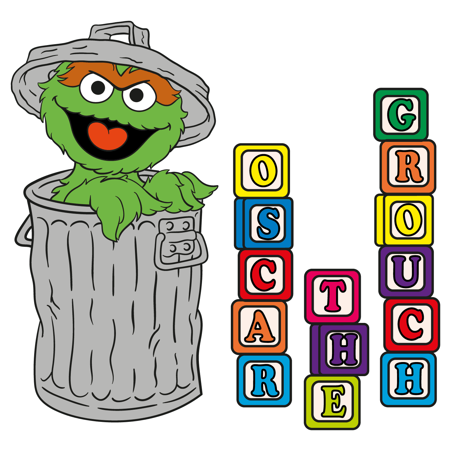 Rare Sesame Street Oscar-The-Grouch Vintage Uncut Craft Fabric Panel ...