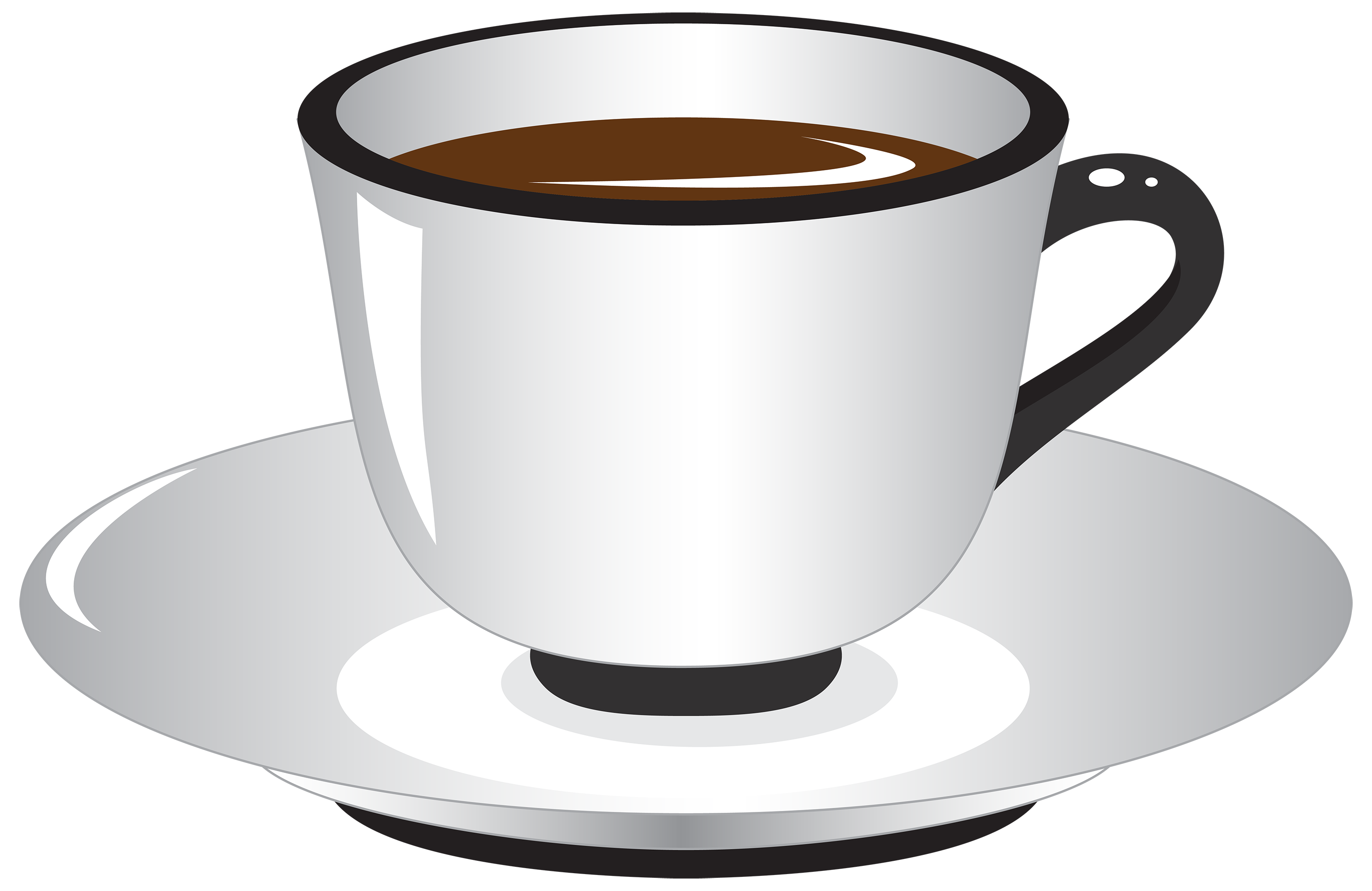 Classic White Coffee Cup with Saucer - Premium Vector Illustration