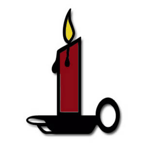 Red Candle Illustration - Symbolic Flame in Black Holder