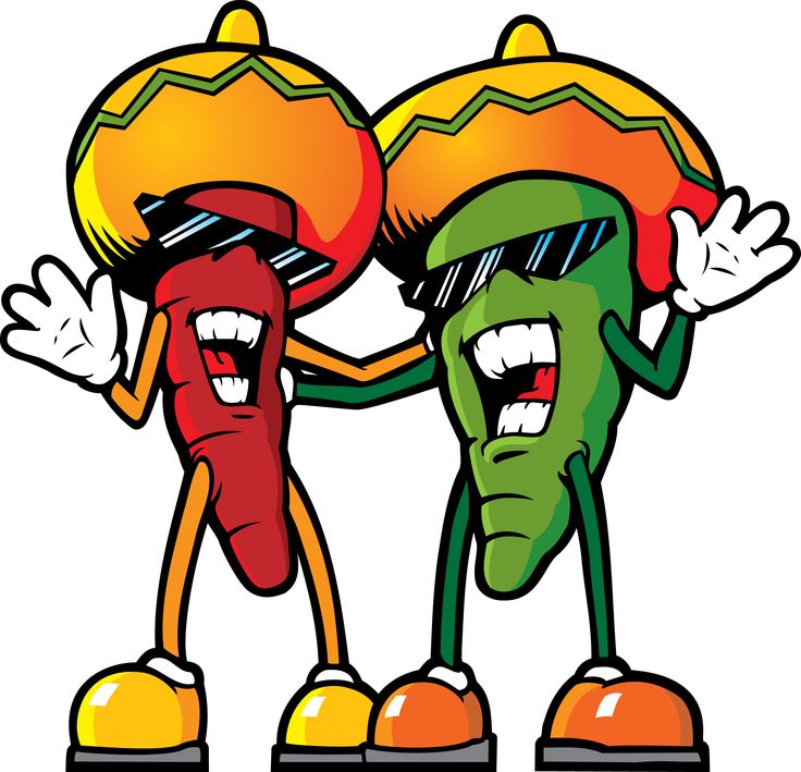 Fun Chili Pepper Cartoon Characters - Mexican Spice Mascots