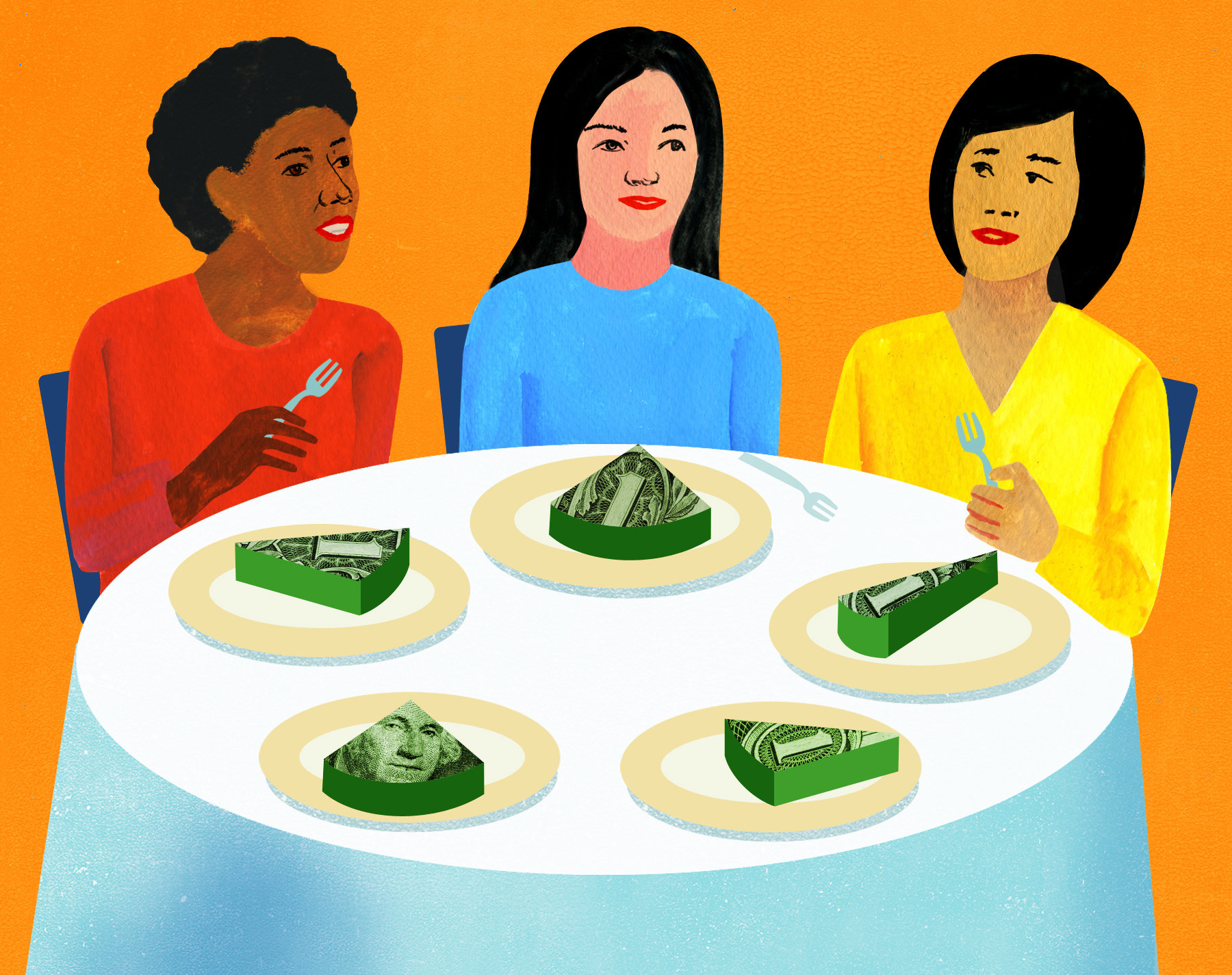Money on the Table: Illustration of Financial Inequality at Dinner