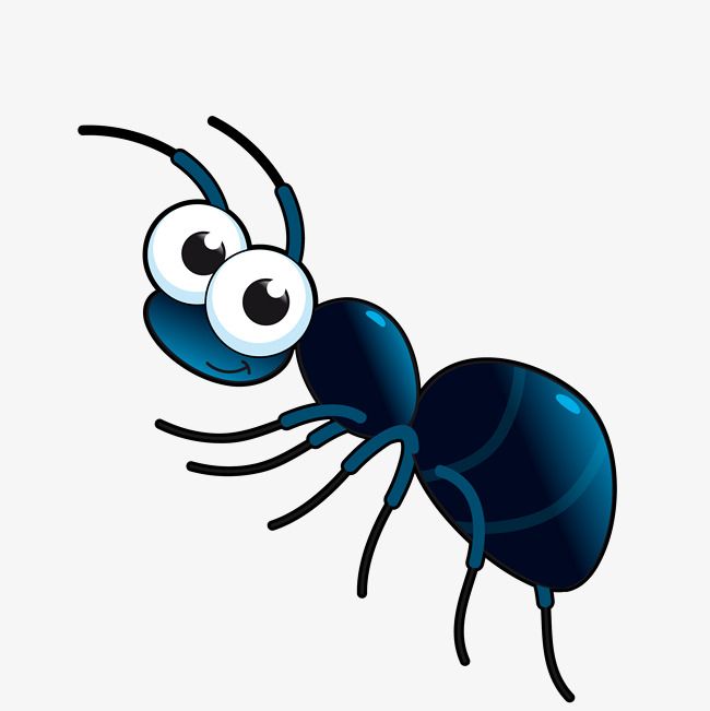 Cute Blue Ant Illustration - Free Clipart for Educational & Kids Content
