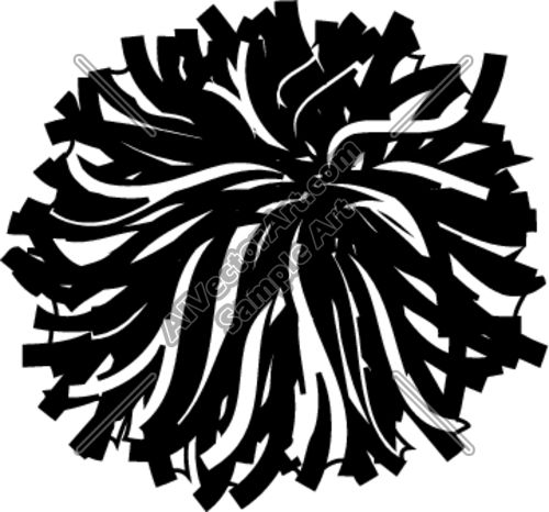 Cheerleading Pom-Pom Clipart - High-Contrast Vector Graphic for Design