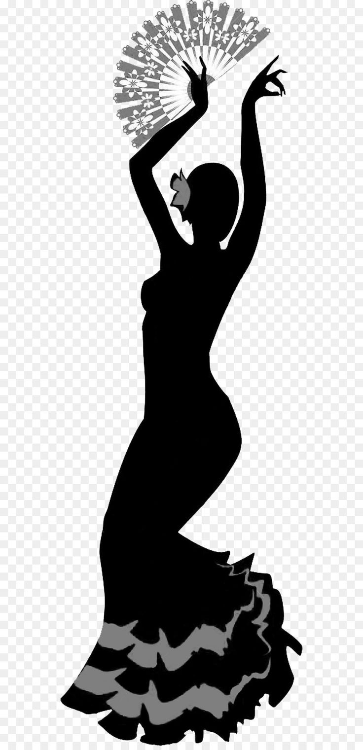 Flamenco Dancer Silhouette - Elegant Spanish Dance Artwork