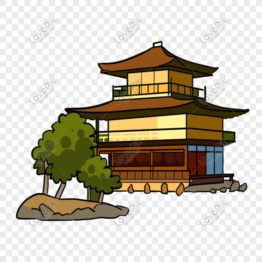 Traditional Japanese Pagoda Illustration - Free Clipart for Cultural Projects