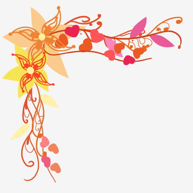 Elegant Floral Corner Border Design - Free Decorative Clipart
