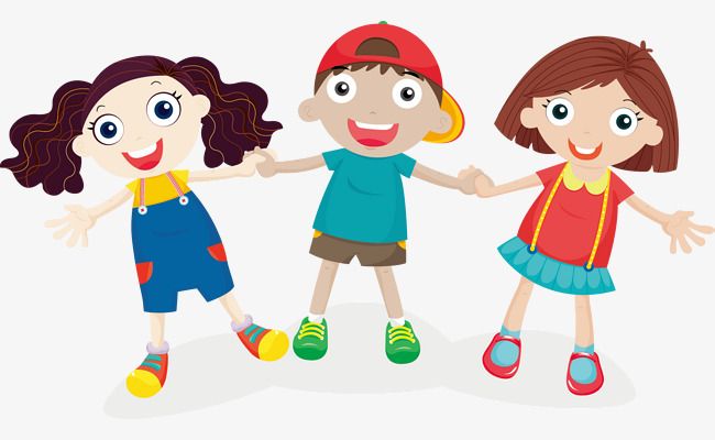 Happy Kids Holding Hands - Illustration of Friendship and Inclusivity