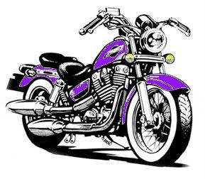 Purple Cruiser Motorcycle Illustration - Custom Bike Art & Design