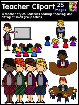 Teacher Clipart Set - 25 Diverse Classroom Illustrations for Educators