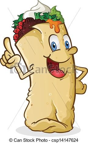 Fun Burrito Mascot Illustration for Food Branding & Marketing