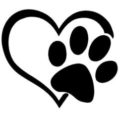 Heart with Paw Print - Symbol of Pet Love and Compassion