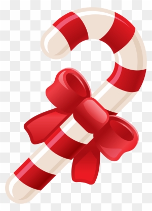 Candy Cane with Red Bow - Festive Holiday Icon for Christmas Design