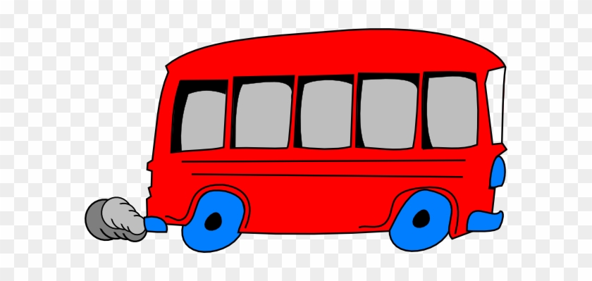 Red Cartoon School Bus Illustration - Free PNG Clipart
