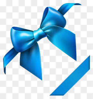 Blue Satin Ribbon Bow - Premium Gift Wrapping & Decorative Element