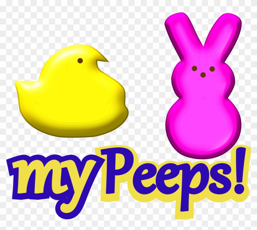 Yellow chick and pink bunny Peeps candy with "myPeeps!" text below.