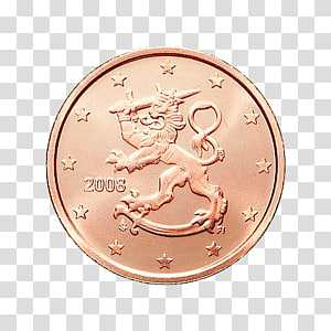 Finnish 5-cent euro coin from 2006 featuring the national lion emblem surrounded by stars.