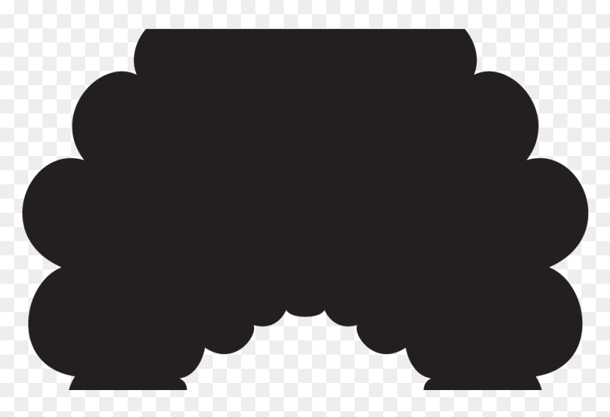 Black silhouette of a decorative scalloped arch or stage curtain frame on transparent background.