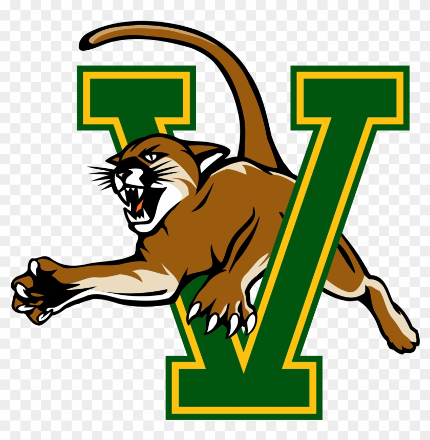Green and gold "V" logo with a roaring brown cougar leaping through the letter.