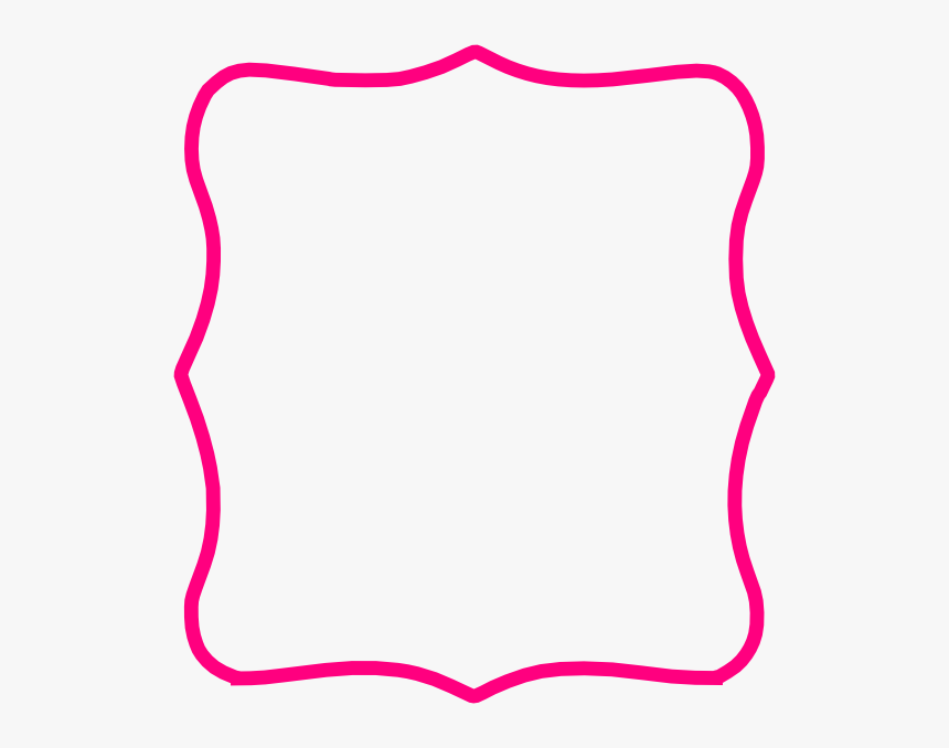 Vibrant pink wavy border frame on white background, decorative vector outline for design layouts.