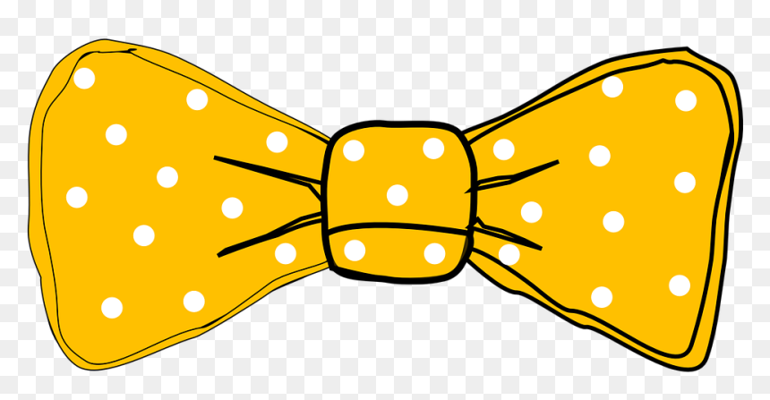 Yellow Polka Dot Bow Tie Illustration - Free Clipart Download